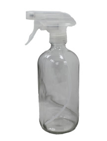 Glass Clear 16 oz Refillable Bottle with Trigger Sprayer 
