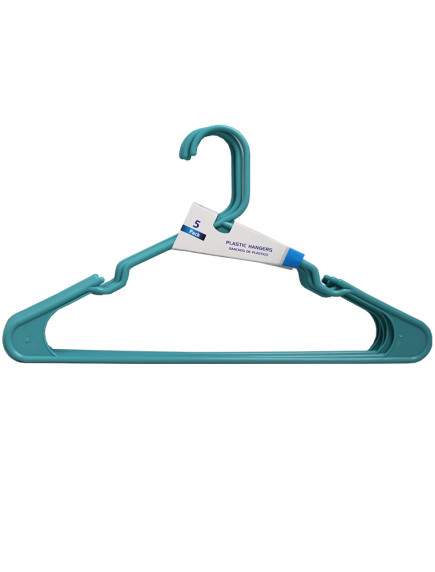 Plastic Hangers 5 pk - Aqua 
