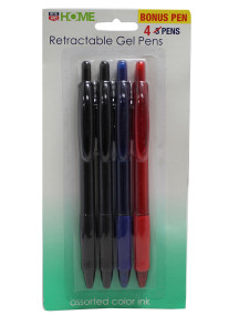 Rite Aid Retractable Gel Pens 4 pk - Assorted Color Ink 