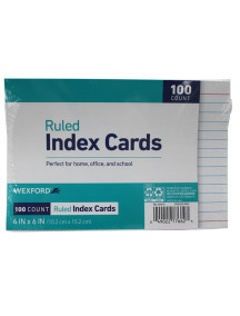 Ruled Index Cards 4 x6 100 ct 