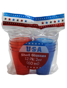 Plastic USA Shot Glasses 2 oz 12 pk 