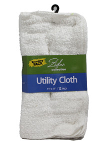 White Utility Cloth 11 in x 11 in 12 pk
