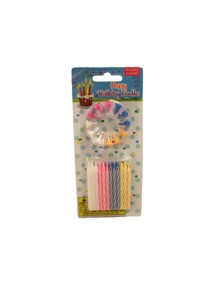 Happy Birthday Candles w/Holder 
