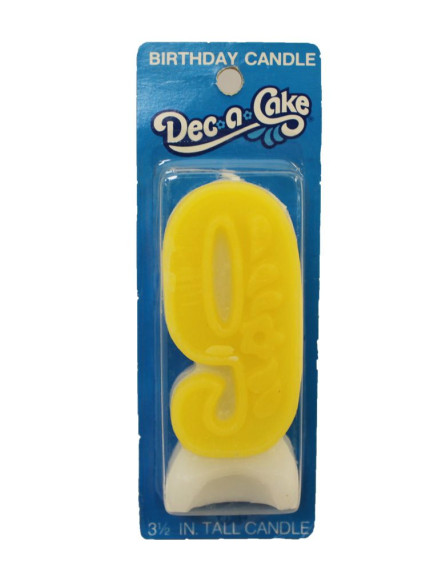Birthday Candle Number 9 - Yellow