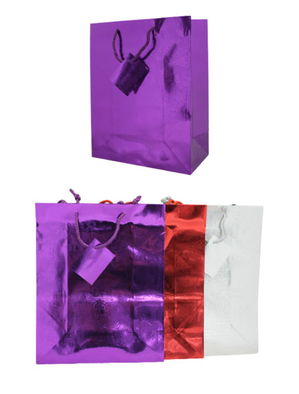 Hologram Gift Bags 10 in x 12 in - Assorted Colors 