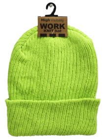 High Visibility Work Knit Hat - Neon Green 