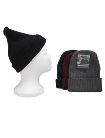 Men Ribbed Beanie Hat - Assorted Colors 