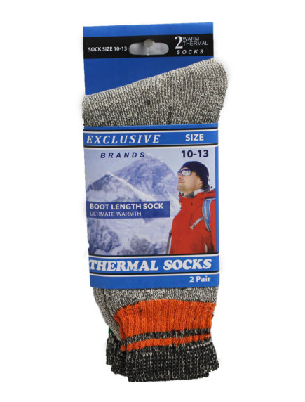 Men Thermal Socks Boot Length 2 pk Size 10-13
