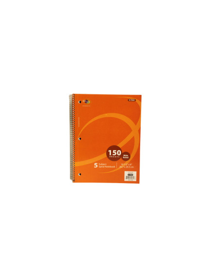 Notebook 5 Subject 150 Sheets Wide Ruled 